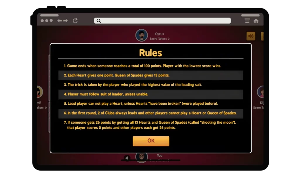 playheartsonline enhanced features